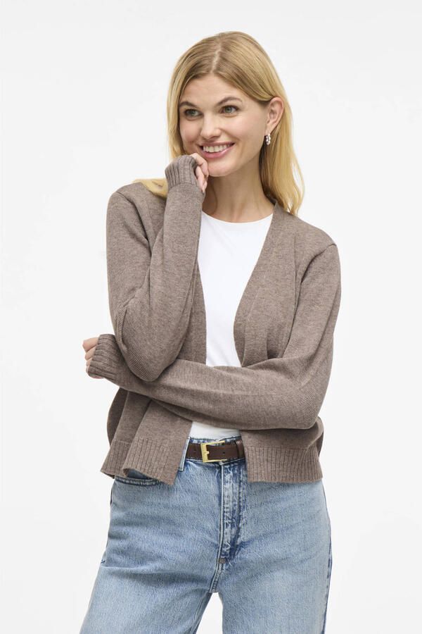 Vila Cardigan van viscosemix met open voorkant model 'VIRIL'