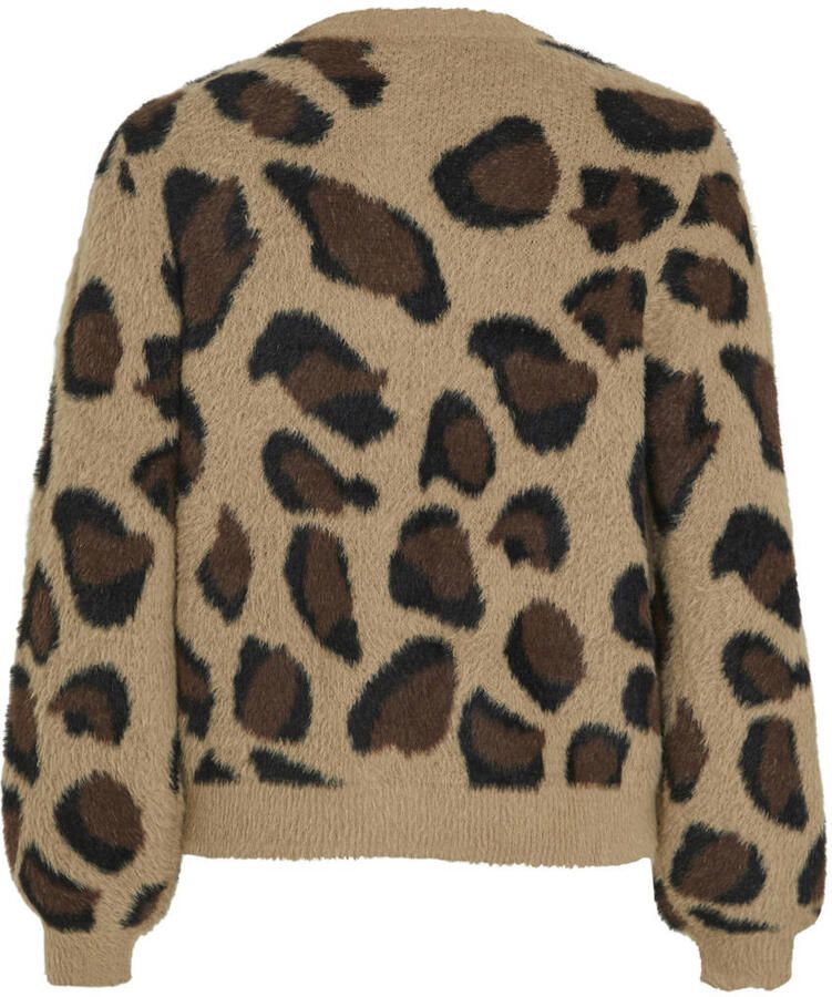 VILA vest VIHELLY met panterprint bruin donkerbruin zwart - Foto 3