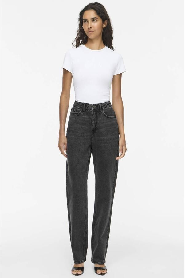 VILA VIKELLY high waist straight leg jeans grijs - Foto 3