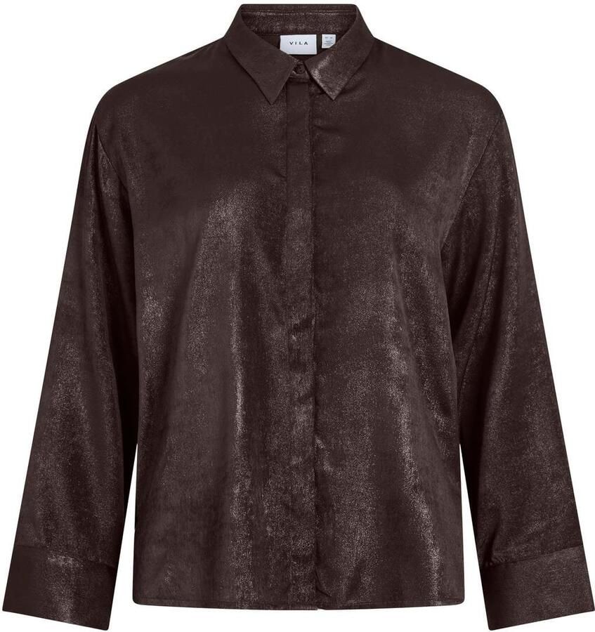 VILA Vimetalla blouse donkerbruin