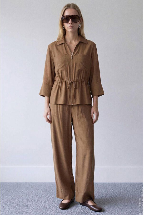 Vila Blouse Top Jobba V-Neck Nuthatch