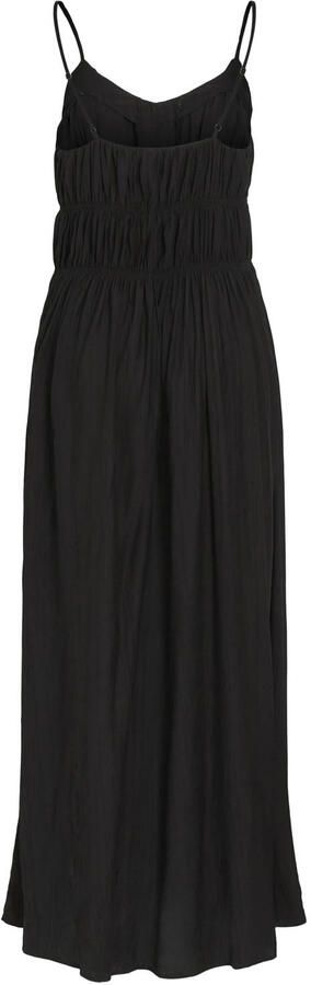 VILA viscose maxi jurk met smockwerk zwart