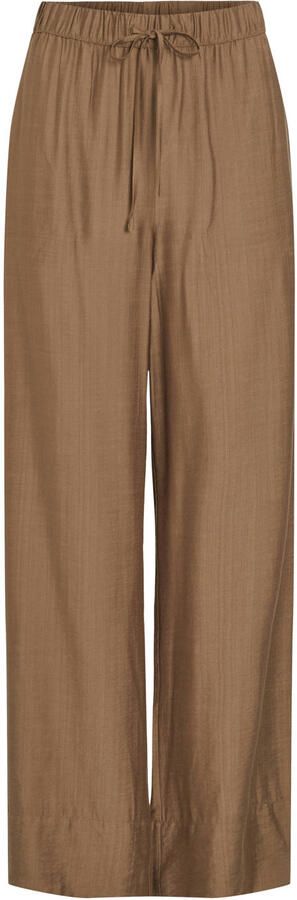 VILA viscose wide leg palazzobroek lichtbruin