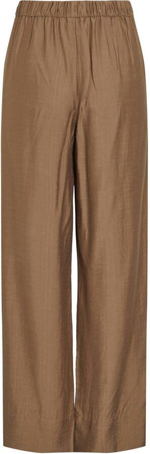 VILA viscose wide leg palazzobroek lichtbruin