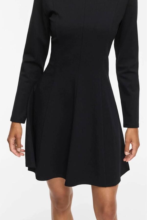 VILA Visiba Boat Neck L S Dress Noos korte jurk zwart