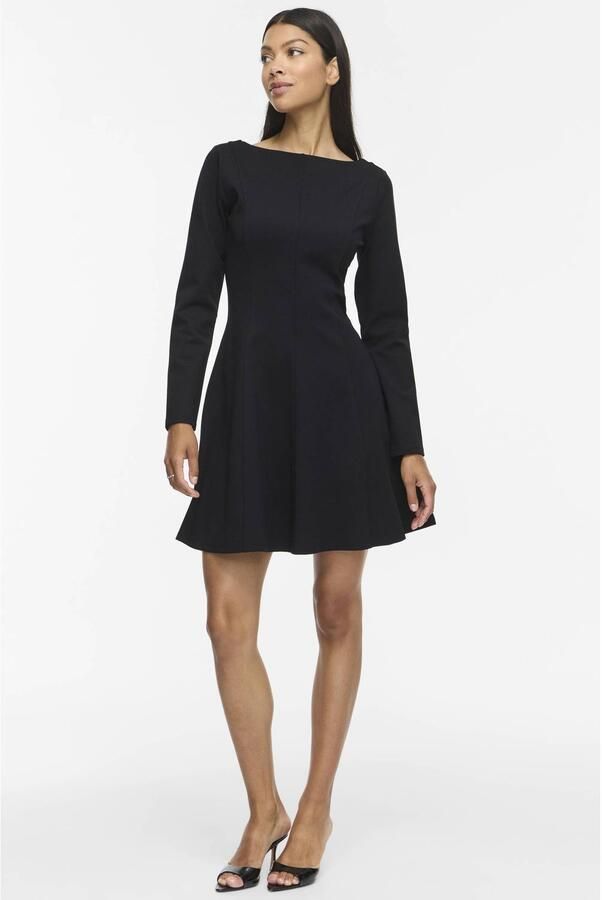 VILA Visiba Boat Neck L S Dress Noos korte jurk zwart - Foto 2