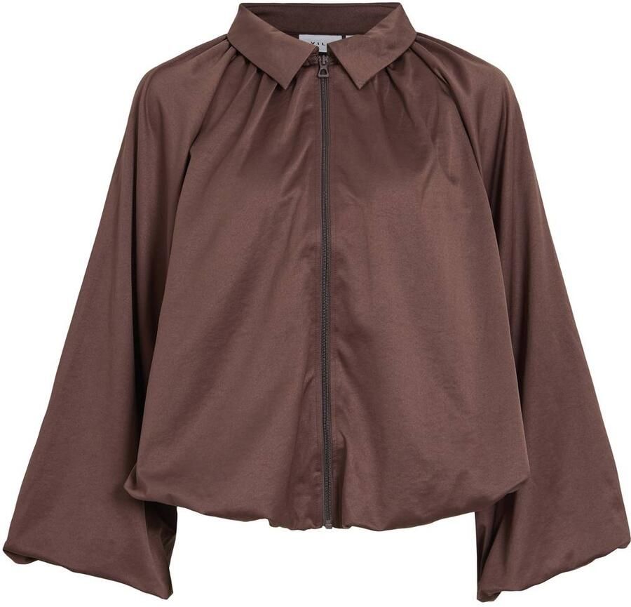 VILA Visporty Volume L S cardigan jas bruin