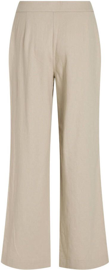 Vila Broek van een mix van linnen en viscose in effen design - Foto 2