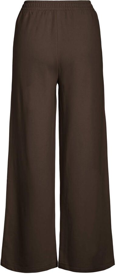 VILA wide leg casual broek donkerbruin