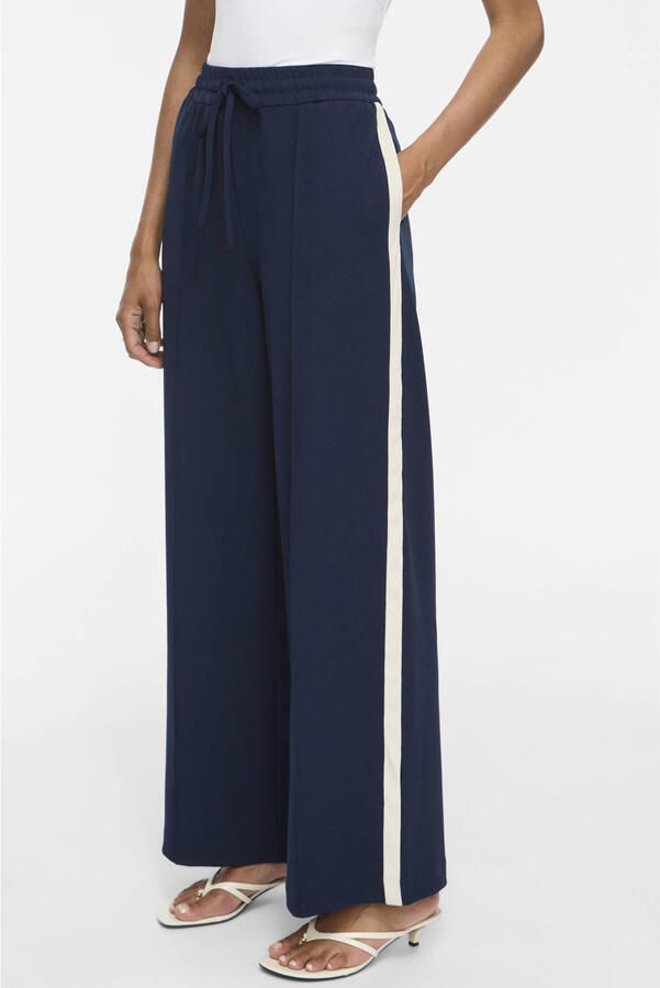 VILA wide leg casual broek marineblauw - Foto 2