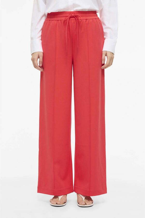 VILA Wide leg high waist casual broek gebreid