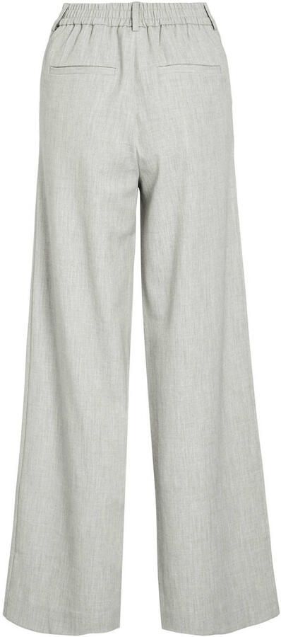 VILA wide leg high waist casual broek grijs