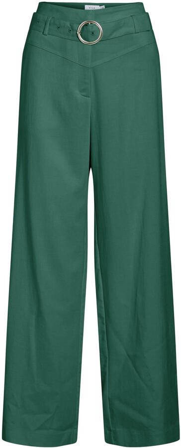VILA wide leg high waist casual broek groen