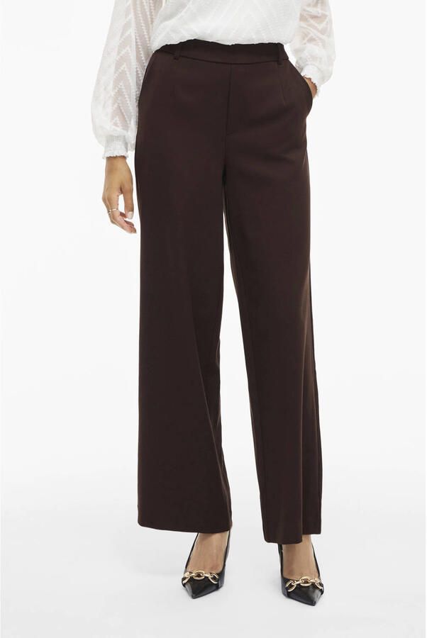 VILA wide leg high waist casual broek
