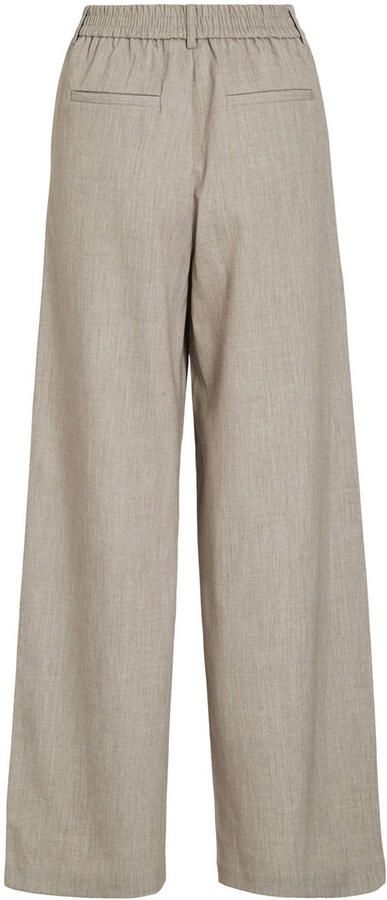 VILA wide leg high waist casual broek zand