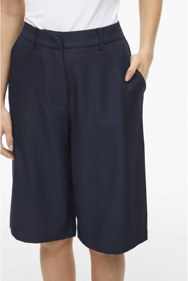 VILA wide leg high waist casual short donkerblauw - Foto 2