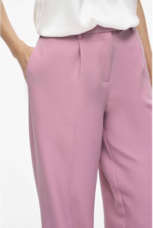 VILA wide leg high waist pantalon roze - Foto 2