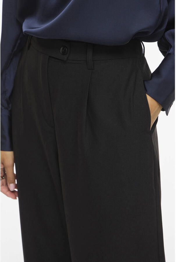 VILA wide leg high waist pantalon zwart - Foto 2