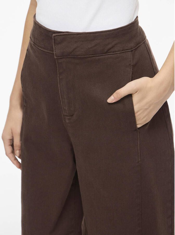 VILA wide leg jeans donkerbruin - Foto 2