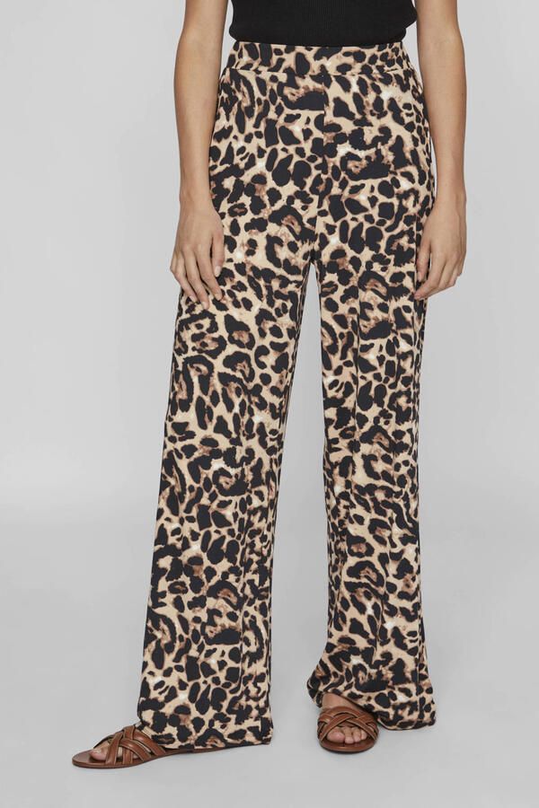 Vila Wide leg stoffen broek met elastische band model 'EOA'