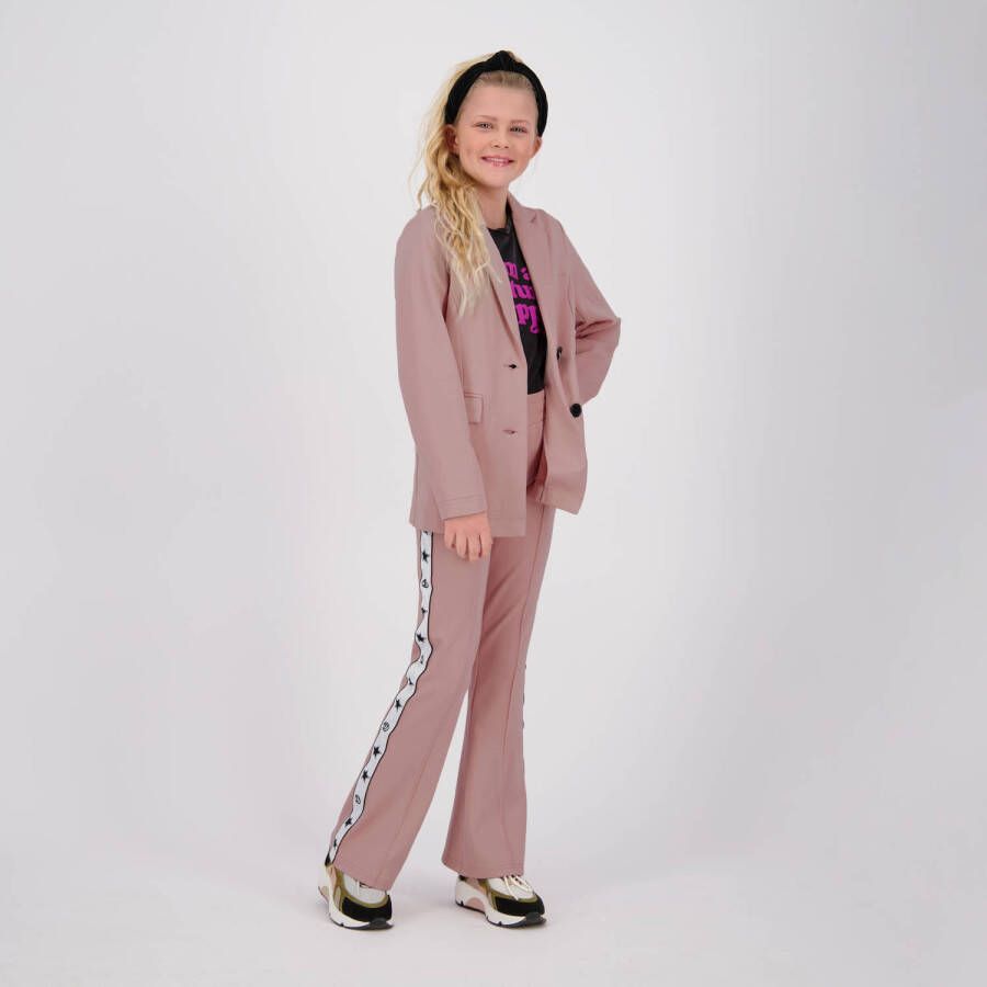VINGINO flared broek Sari met zijstreep oudroze Meisjes Polyester Effen 164