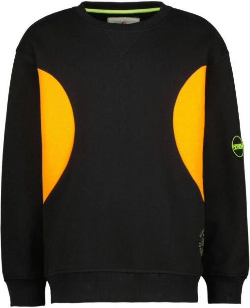 VINGINO sweater Nev zwart honinggeel Meerkleurig 104