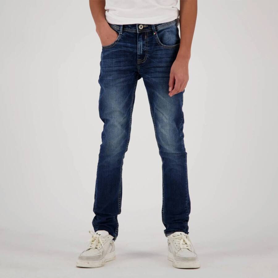 VINGINO skinny jeans Anzio Basic mid blue wash Blauw Jongens Stretchdenim 110