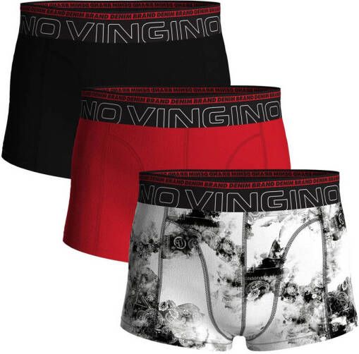 VINGINO Bandana boxershort set van 3 rood wit zwart Jongens Stretchkatoen 122 128