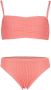 VINGINO bandeau bikini Zena met ribstructuur koraalrood Meisjes Polyester 128 - Thumbnail 1