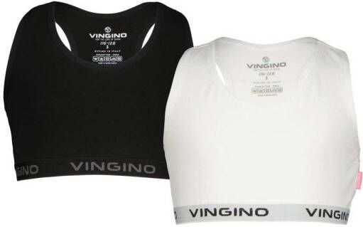 Vingino bh top set van 2 zwart wit