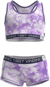 Vingino bh-top + short tie-dye lila wit