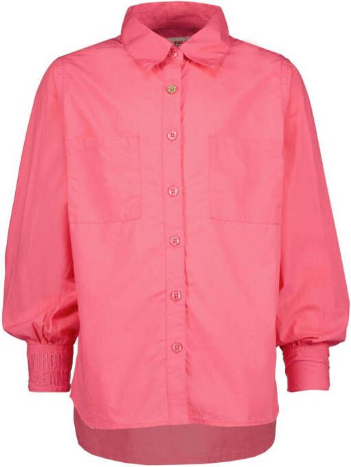 VINGINO blouse felroze Meisjes Katoen Klassieke kraag 140