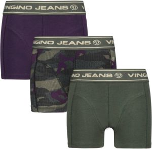 Vingino boxershort CAMOU PACK set van 3 groen paars