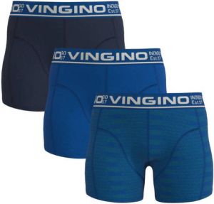 Vingino boxershort set van 3 blauw donkerblauw