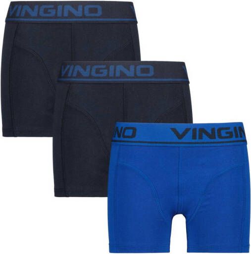 Vingino boxershort set van 3 blauw donkerblauw