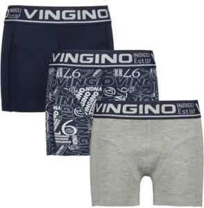 Vingino boxershort set van 3 grijs donkerblauw zwart