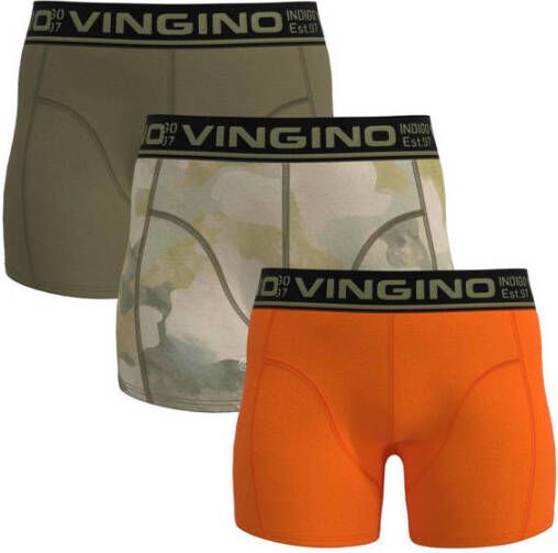 Vingino boxershort set van 3 oranje groen