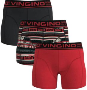 Vingino boxershort set van 3 rood zwart