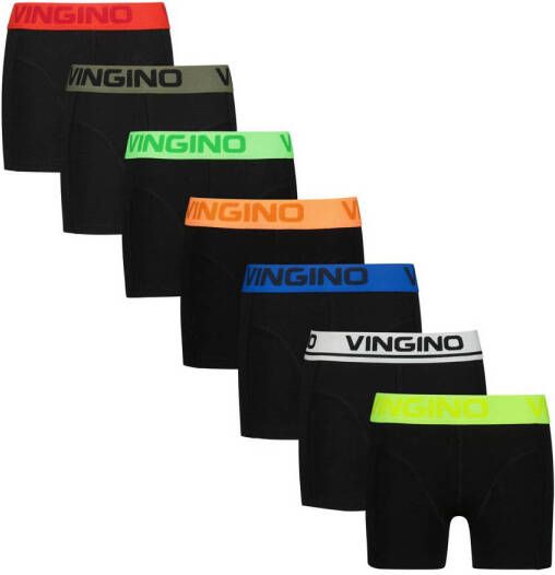 Vingino boxershort set van 7 zwart multicolor