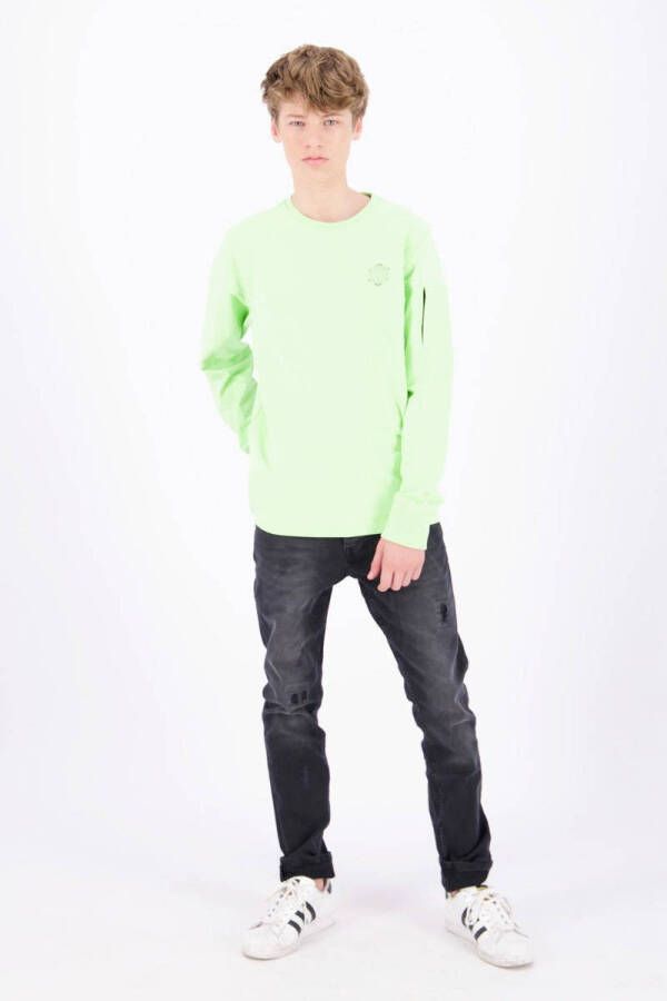 Vingino Daley Blind sweater Madif met printopdruk neon groen