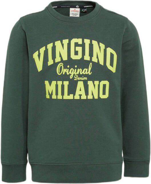 Vingino Essentials sweater met logo groen