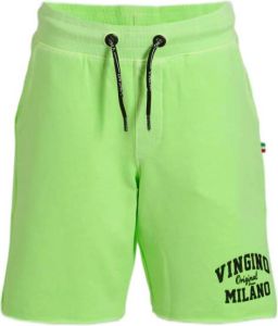 Vingino Essentials sweatshort met logo neon groen