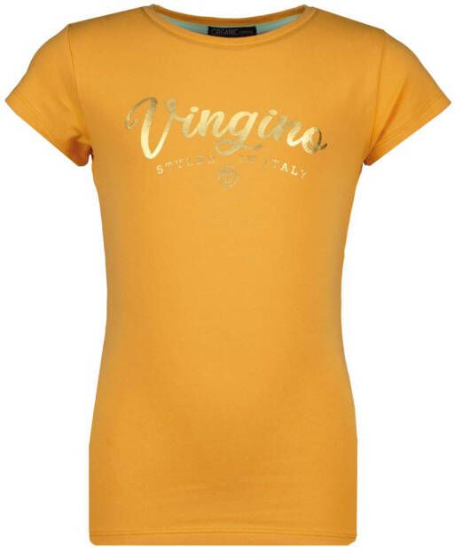 VINGINO Essentials T-shirt met logo oranje Meisjes Stretchkatoen Ronde hals 104