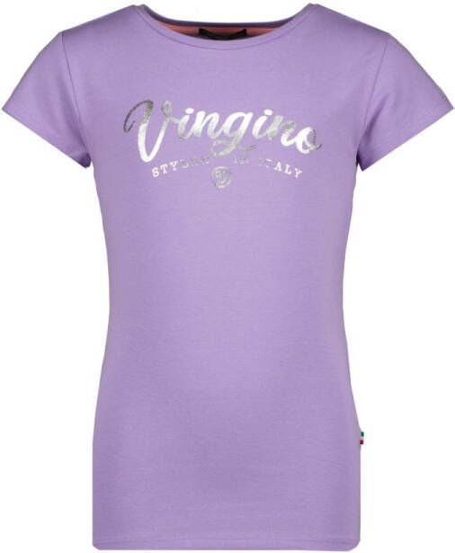 Vingino Essentials T-shirt met logo zacht paars