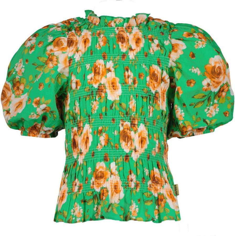 VINGINO gebloemd T-shirt groen Meisjes Katoen Opstaande kraag Bloemen 128