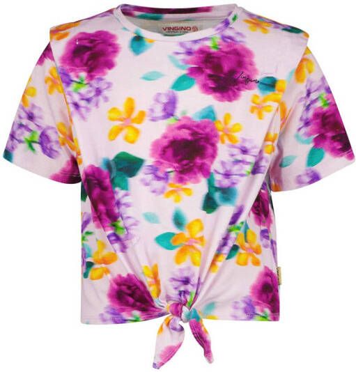 Vingino gebloemd T-shirt HAMMY lila multicolor