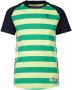 VINGINO gestreept T-shirt groen geel donkerblauw Jongens Katoen Ronde hals 116 - Thumbnail 1