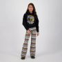 VINGINO gestreepte high waist flared broek Sanya beige multicolor Meisjes Katoen 104 - Thumbnail 1