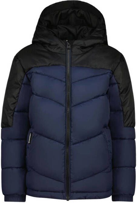 VINGINO gewatteerde winterjas Totos donkerblauw zwart Jongens Nylon Capuchon 104