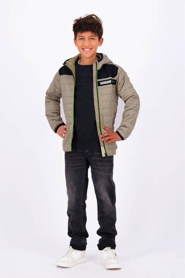 VINGINO gewatteerde zomerjas Tationi groen Jongens Nylon Capuchon Meerkleurig 176